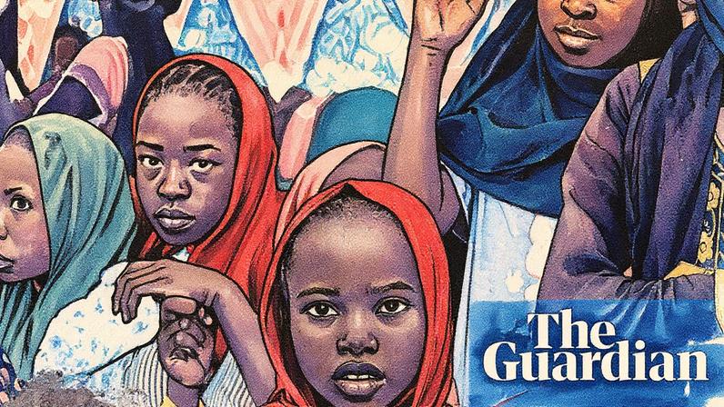 Displaced women and children from El Fasher at a camp in Tawila on Monday. Photograph: AP