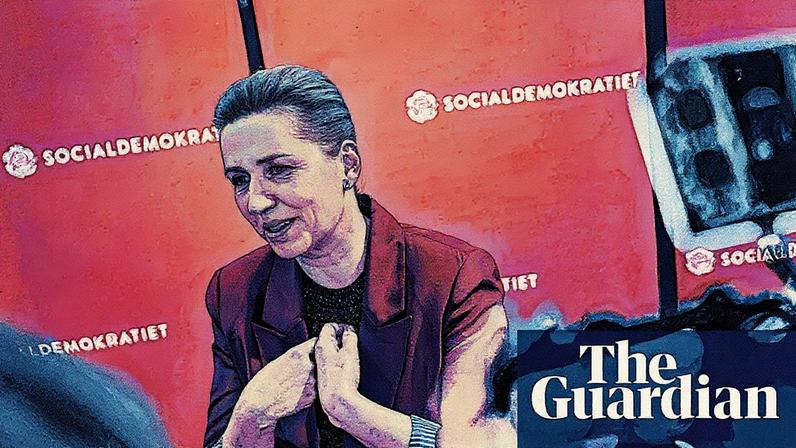Mette Frederiksen speaks to the media after her speech during the Social Democrats' election party in Copenhagen on Tuesday. Photograph: Emil Nicolai Helms/Reuters