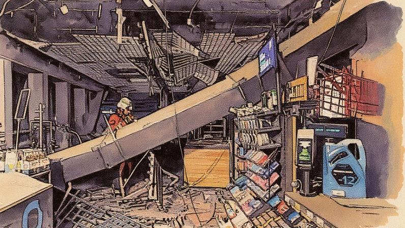 The aftermath of a Russian air attack in Ukraine’s Kharkiv region on Friday. Photograph: Sofiia Gatilova/Reuters