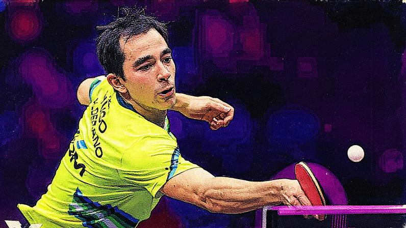 Hugo Calderano segue sendo, atualmente, o principal mesatenista brasileiro