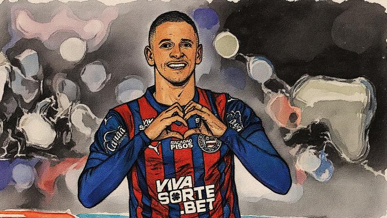 Juba comemora gol contra o Bragantino (Foto: Rafael Rodrigues / EC Bahia)