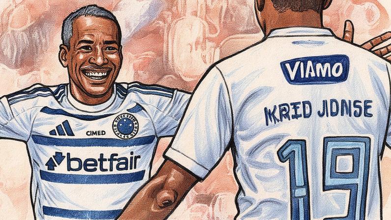 Matheus Pereira e Kaio Jorge comemoram vitória sobre o Botafogo, no Nílton Santos (Foto: Rodrigo Ferreira/Cruzeiro)