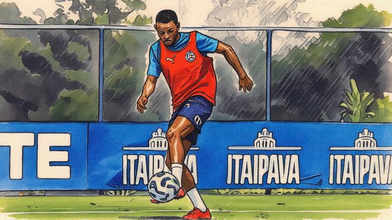 Ademir treina pelo Bahia no CT Evaristo de Macedo; veja acima a provável escalação contra o Atlético-MG (Foto: Rafael Rodrigues / EC Bahia)