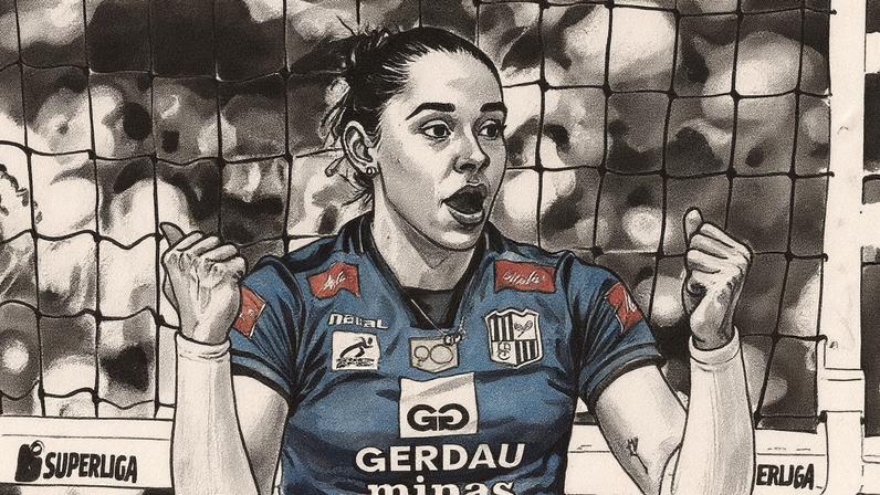 Oposta Amanda Marques no jogo contra o Fluminense (Foto: Hedgard Moraes / Minas Tênis Clube)