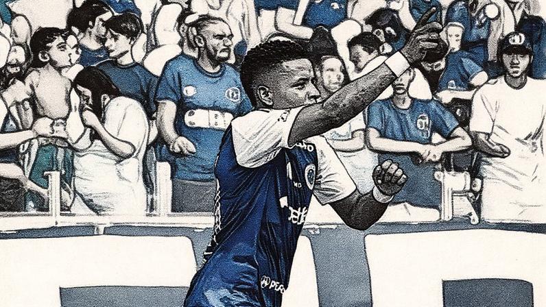 Arroyo comemora primeiro gol com a camisa do Cruzeiro diante do Vitória (Foto: Gustavo Aleixo/Cruzeiro)