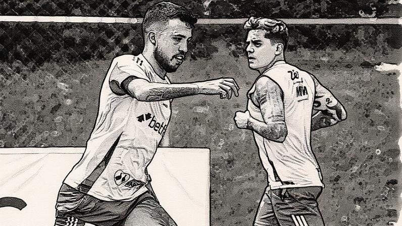 Matheus Henrique e Fagner seguem na transição para a preparação física na Toca da Raposa (Foto: Gustavo Aleixo/Cruzeiro)