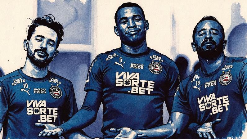 Everton Ribeiro, Jean Lucas e Caio Alexandre em treino do Bahia (Foto: Letícia Martins/EC Bahia)