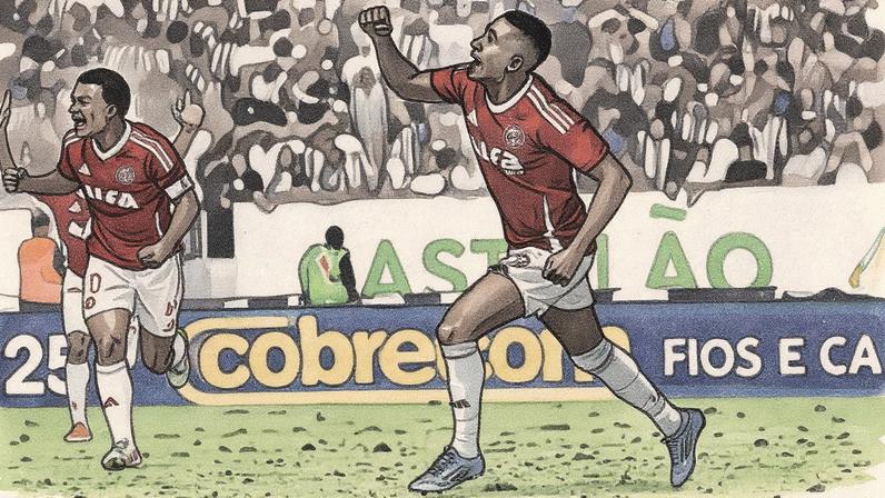 Vitinho comemora gol contra o Ceará (Foto: Ricardo Duarte/SC Internacional)