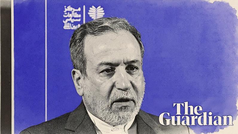 The Iranian foreign minister, Abbas Araghchi, speaking in Tehran on Sunday. Photograph: Vahid Salemi/AP