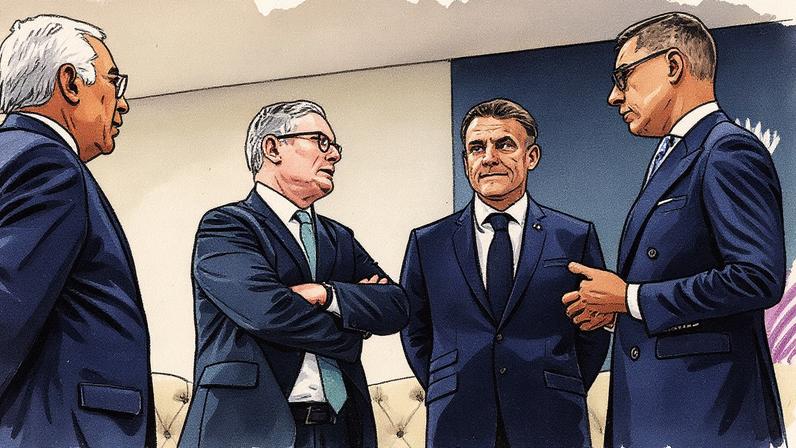 European leaders met on the sidelines of the summit to discuss their response to the plan. Photograph: Henry Nicholls/Reuters