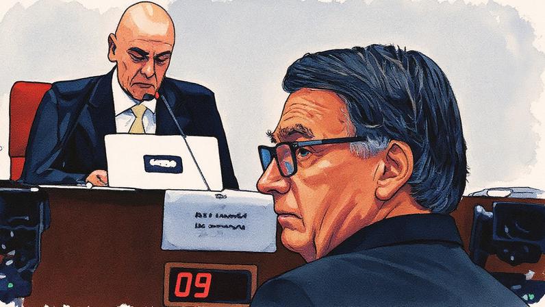 Julgamento de Jair Bolsonaro que o condenou a 27 anos e três meses de prisão teve ritmo acelerado. (Foto: Andre Borges/EFE)