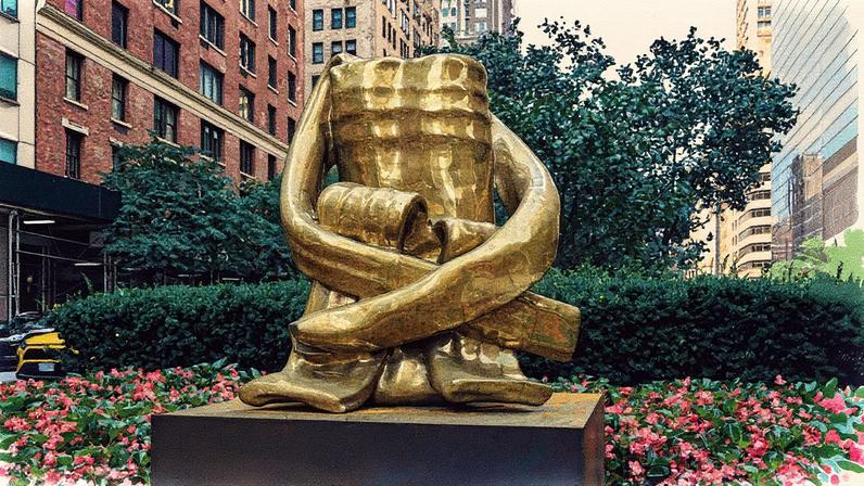 An outdoor sculpture by Alma Allen on Park Avenu Photo: Charlie Rubin; Courtesy of the artist and Kasmin, New York,