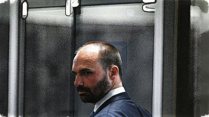 Ministros da Turma de Moraes decidem, por unanimidade, abrir ação penal contra Eduardo Bolsonaro. (Foto: André Borges/EFE)