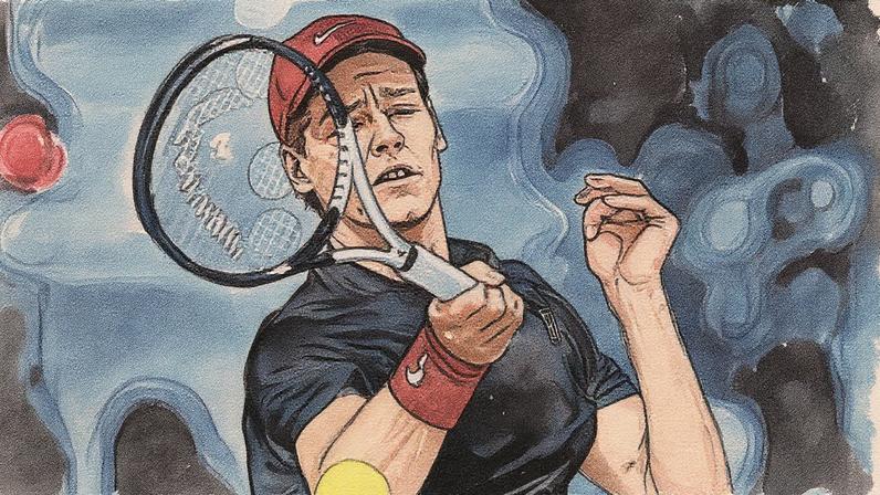 O italiano Jannik Sinner na vitória sobre o americano Ben Shelton (Foto: Marco BERTORELLO / AFP)