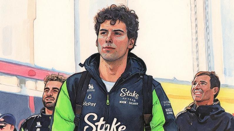 Gabriel Bortoleto no treino livre do GP de Las Vegas na F1 2025 (Foto: Frederic J. Brown / AFP)