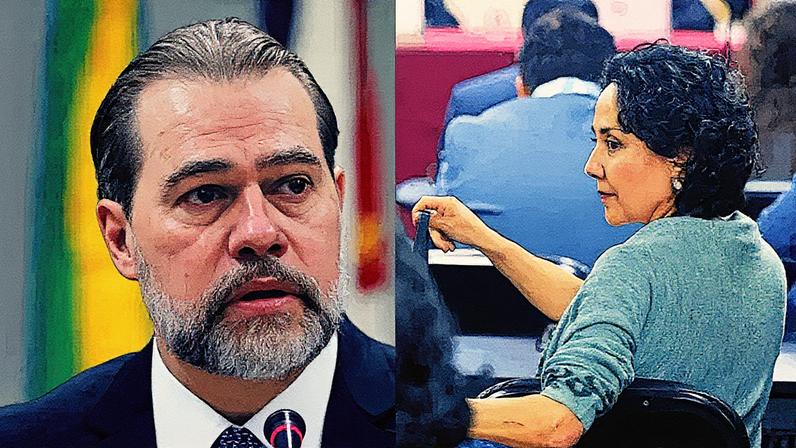 Ministro Dias Toffoli e ex-primeira-dama do Peru, Nadine Heredia. (Foto: Fernando Bizerra/Paolo Aguilar/EFE)