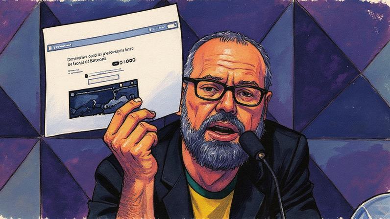 Carta aberta: Allan dos Santos, em sessão no Senado Federal. Atualmente nos Estados Unidos, Allan pede ajuda ao governo americano, em benefício de Jair Bolsonaro. (Foto: Roque de Sá/Agência Senado)