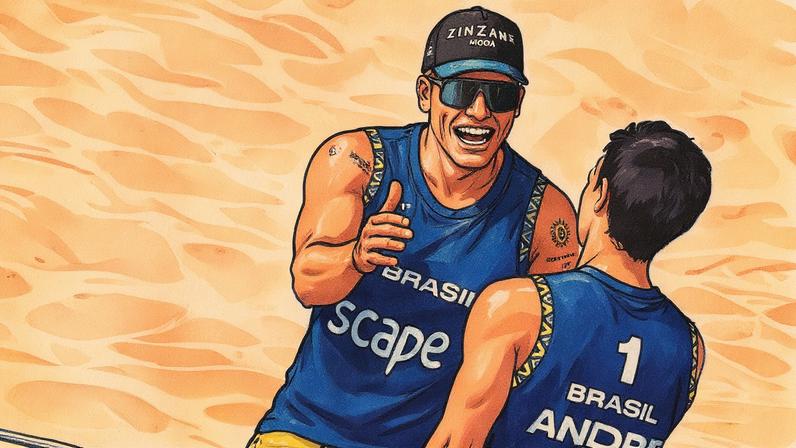 Andre e Renato no Elite 16 de João Pessoa (Foto: Volleyball World)