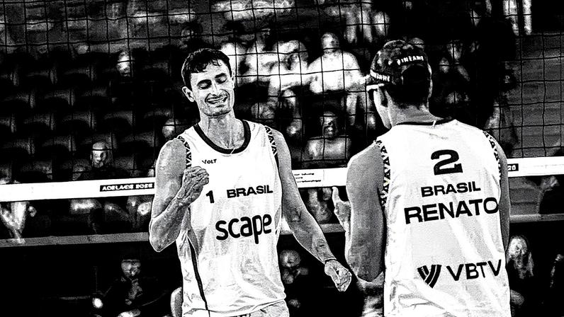 André e Renato no Mundial de Vôlei de Praia 2025 (Foto: Volleyball World)