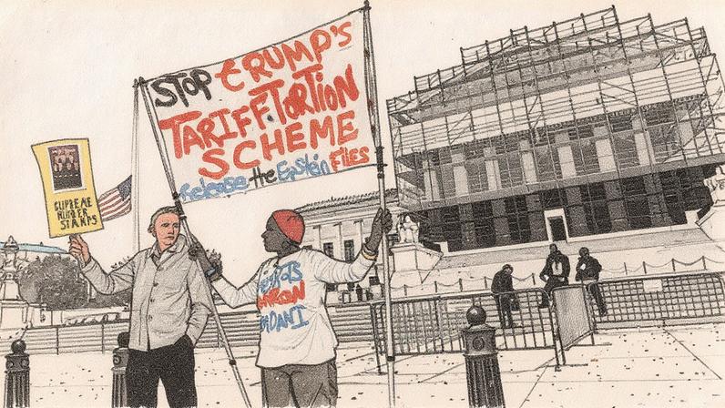 Trump, el pasado mes de abril, en la Casa Blanca, el día en el que anunció aranceles a decenas de países.