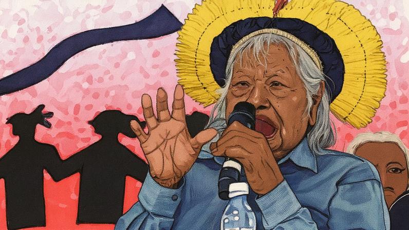 O cacique Raoni Metuktire voltou a responsabilizar governos e empresas pelas mudanças climáticas (Foto: Tânia Rêgo/Agência Brasil)