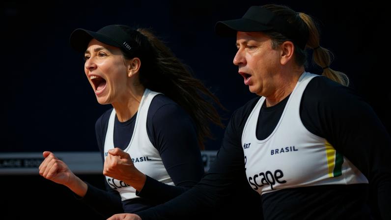 Carol e Rebecca nas semifinais do Mundial de Vôlei de Praia 2025 (Foto: Volleyball Word)