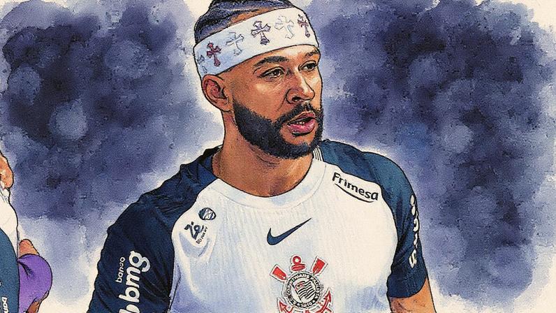 Memphis Depay em campo pelo Corinthians no Brasileirão (Foto: Renato Padalka/Ekobanpress/Gazeta Press)