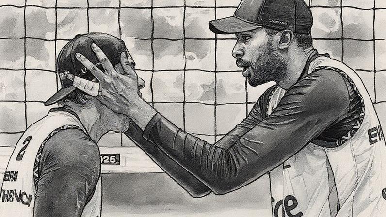 Evandro e Arthur Lanci no Mundial de Vôlei de Praia (Foto: Voleyball World)