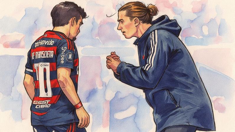 Filipe Luis e Arrascaeta em Flamengo x Racing (Foto: Adriano Fontes/Flamengo)