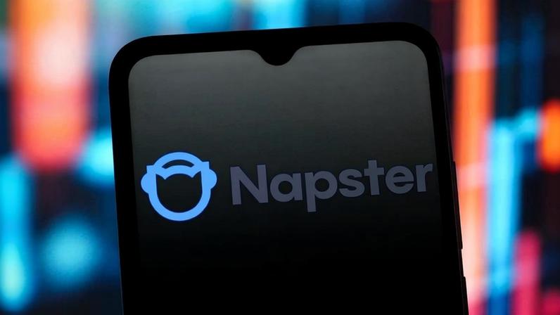 Logotipo do Napster é exibido na tela de um smartphone