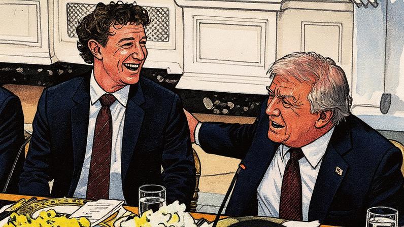 Mark Zuckerberg e Trump: CEO oficializa investimento prometido em jantar na Casa Branca (SAUL LOEB/Getty Images)