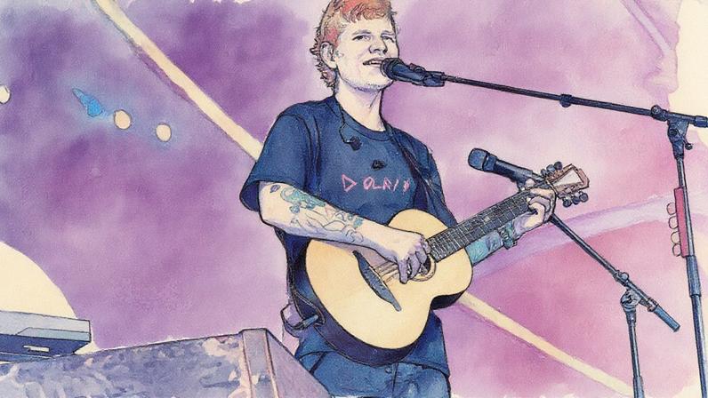 Ed Sheeran performing in Newark, New Jersey in September 2025.