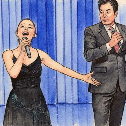 Ariana Grande e Jimmy Fallon interpretam a história dos duetos