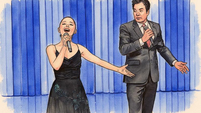 Ariana Grande and Jimmy Fallon on 'The Tonight Show'