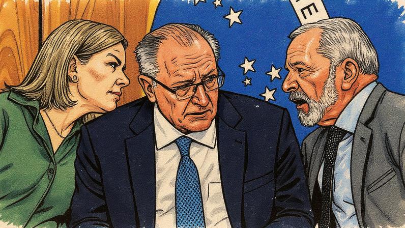 A ministra Gleisi Hoffmann, o vice-presidente Geraldo Alckmin e o presidente Lula. Foto: Valter Campanato/Agência Brasil