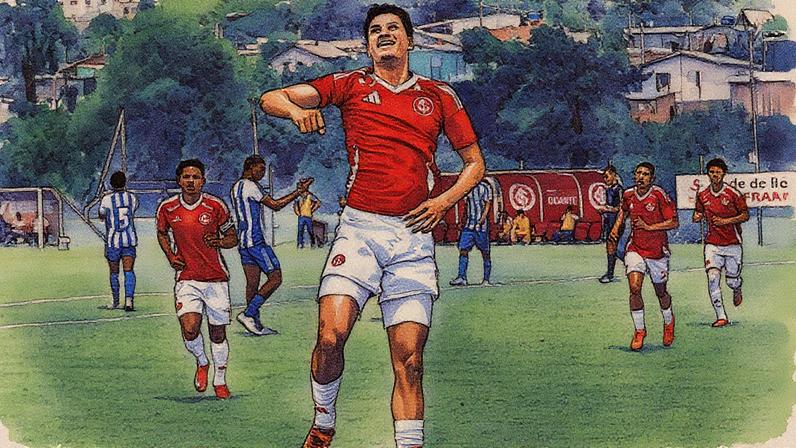 João Bezerra comemora gol do Internacional sub-17 (Foto: Lucas Costa/SC Internacional)