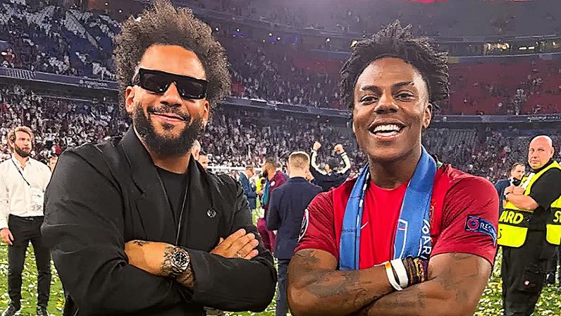 Influenciador Speed e lateral brasileiro Marcelo (Foto: Reprodução)