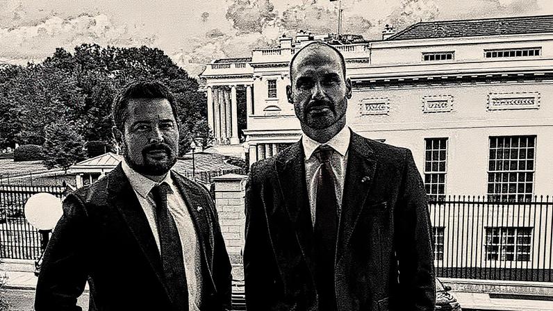 Paulo Figueiredo e Eduardo Bolsonaro. Foto: Reprodução/Redes Sociais