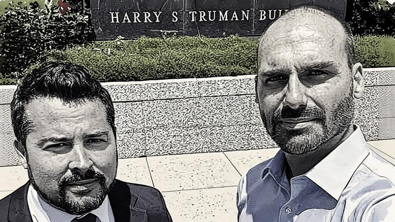 Paulo Figueiredo e Eduardo Bolsonaro. Foto: Reprodução/Redes Sociais