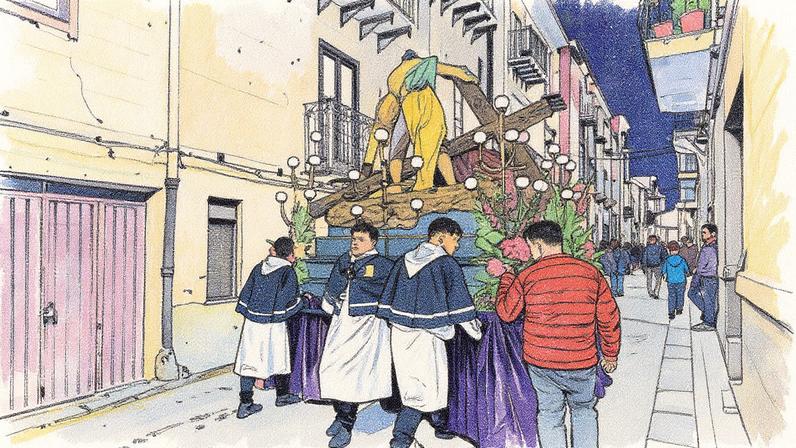 Cada carro é empurrado por membros de seu respectivo grupo • Julia Buckley/CNN