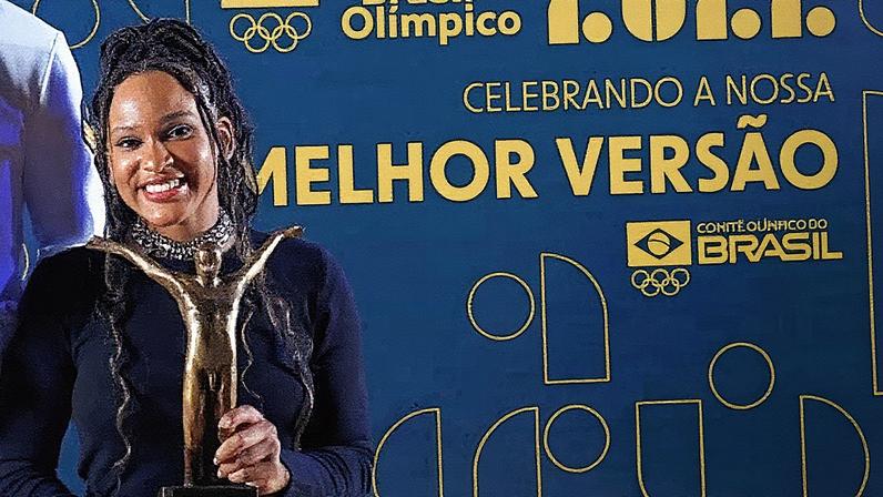 Rebeca Andrade no Prêmio Brasil olímpico de 2022 (Foto: COB)
