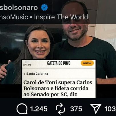 Carlos celebra estudo que o mostra atrás de Carol de Toni