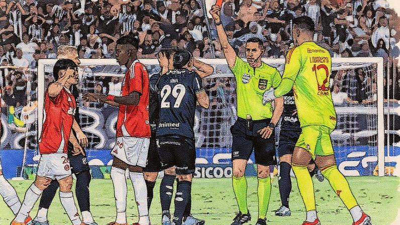 Vina, do Ceará, foi expulso contra o Internacional (Foto: Marcus Wernner/UAI Foto/Gazeta Press)