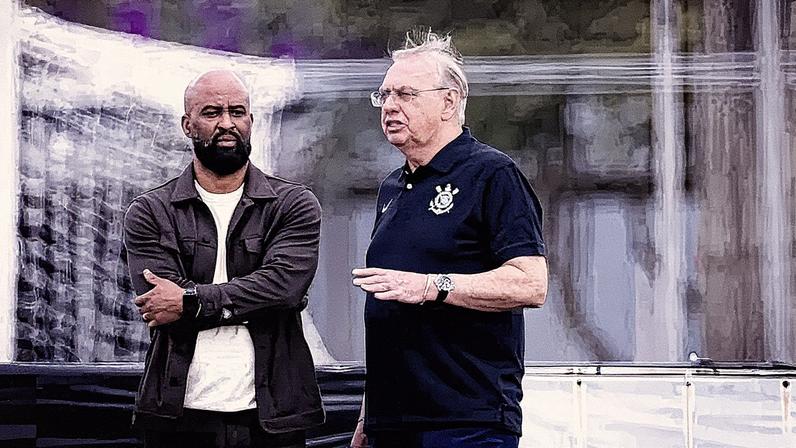 O Osmar Stabile ao lado de Fabinho Soldado (Foto: Rodrigo Coca/ Agência Corinthians)