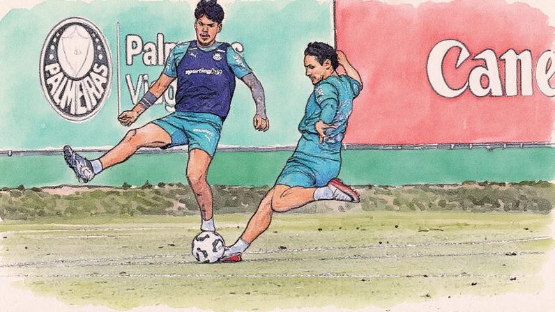 Elenco do Palmeiras durante treinamento na Academia de Futebol (Foto: Cesar Greco/Palmeiras/by Canon)