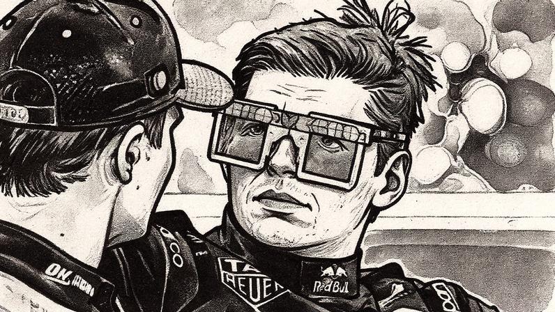 Pódio do GP de Las Vegas entra em carro de lego e protagoniza momento inusitado com Terry Crews. (Foto: Reprodução / X @F1)