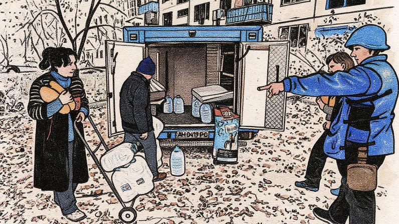 Acceso por carretera a Kostiantinivka cubierto por redes que no siempre evitan ataques con drones rusos.