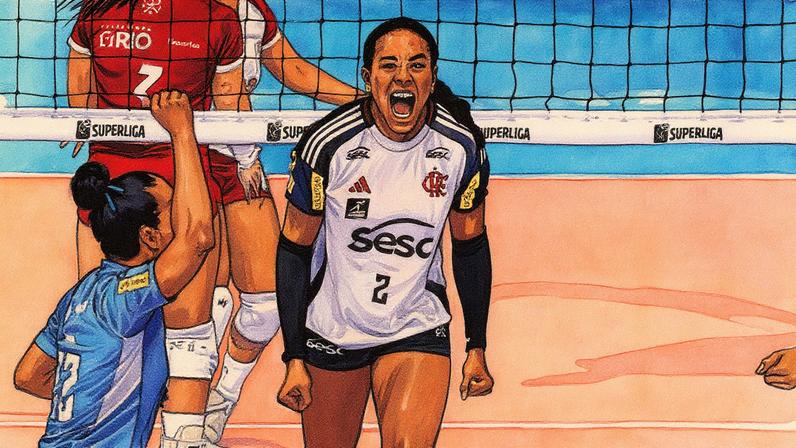 Simone Lee na partida contra o Tijuca Tênis Clube (Foto: Thiago Mendes / CBV)