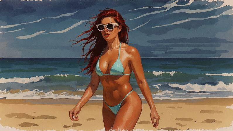 Gkay curte dia de sol e renova o bronzeado na Praia de São Conrado — Foto: Daniel Delmiro e JC Pereira/ AgNews