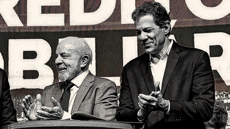 Lula e o ministro da Fazenda, Fernando Haddad: para o TCU, regra do arcabouço fiscal limita gastos em 2026. (Foto: Ricardo Stuckert/PR)